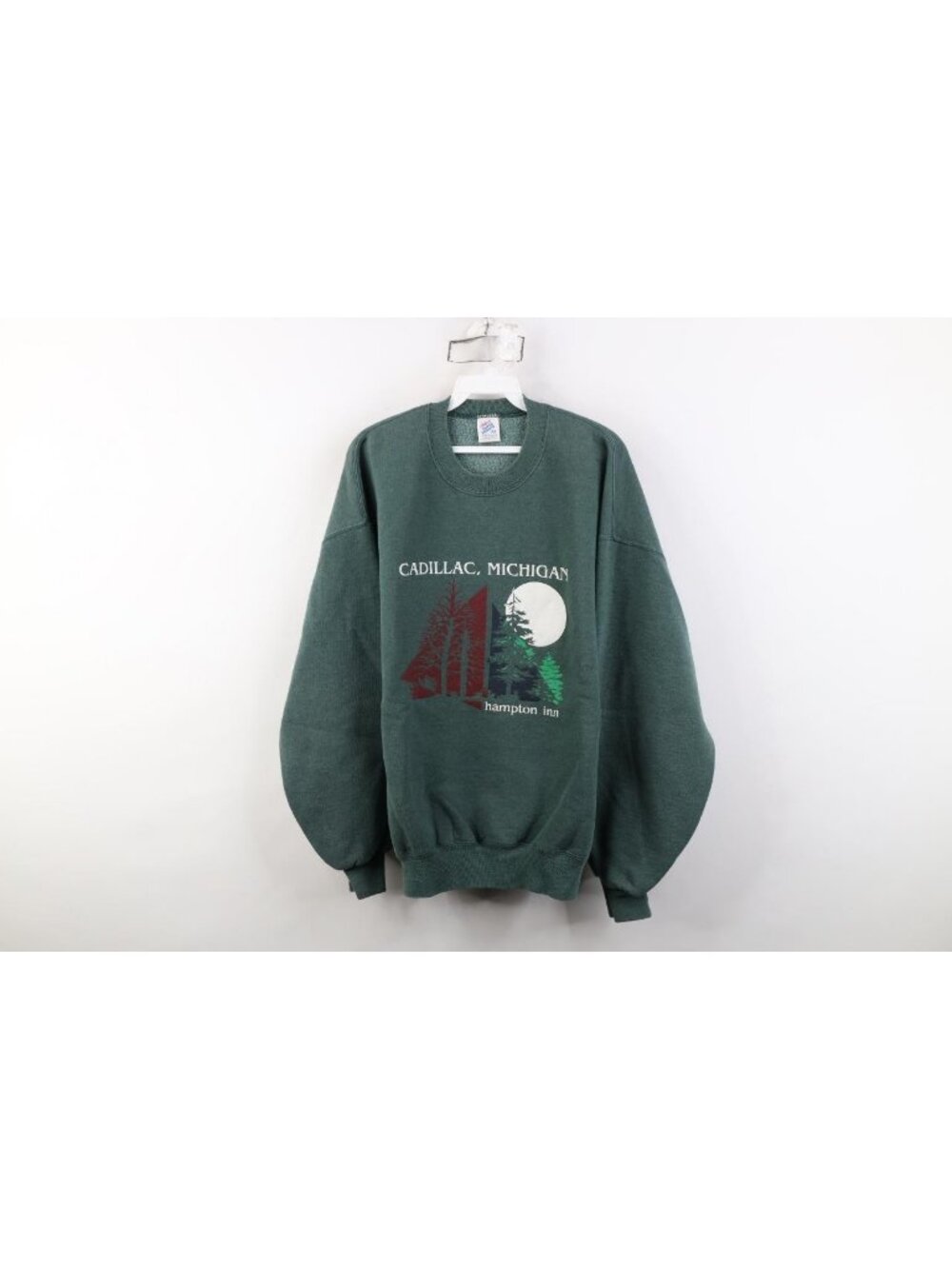 Vintage 90s Mens XL Faded Hampton Inn Cadillac Michigan Crewneck Sweatshirt USA